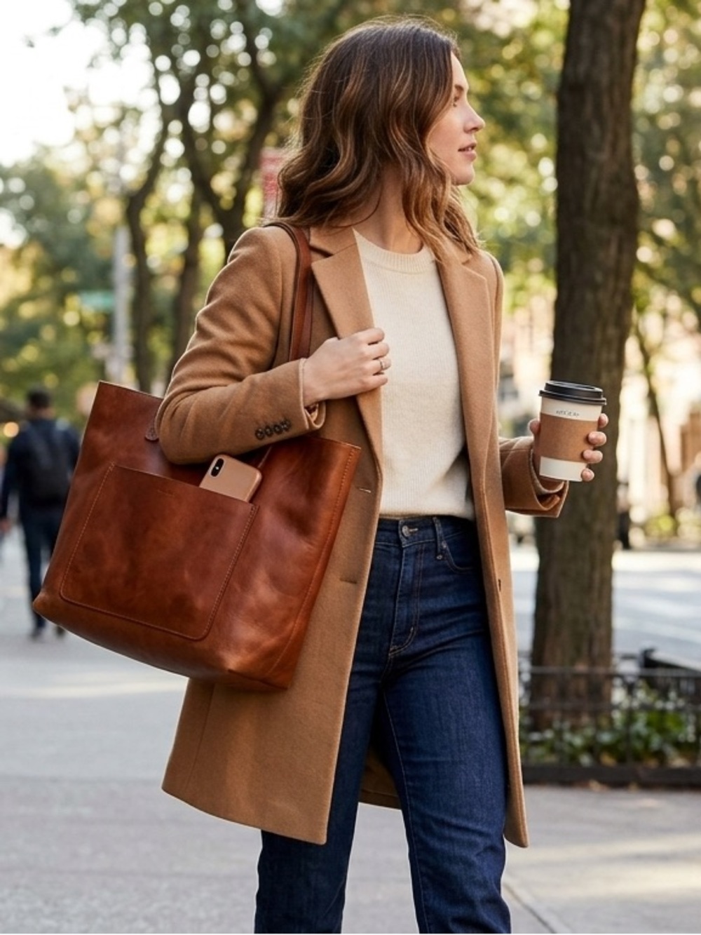 Madewell The Medium Transport Tote Leather Bag English Saddle F5788 HO19